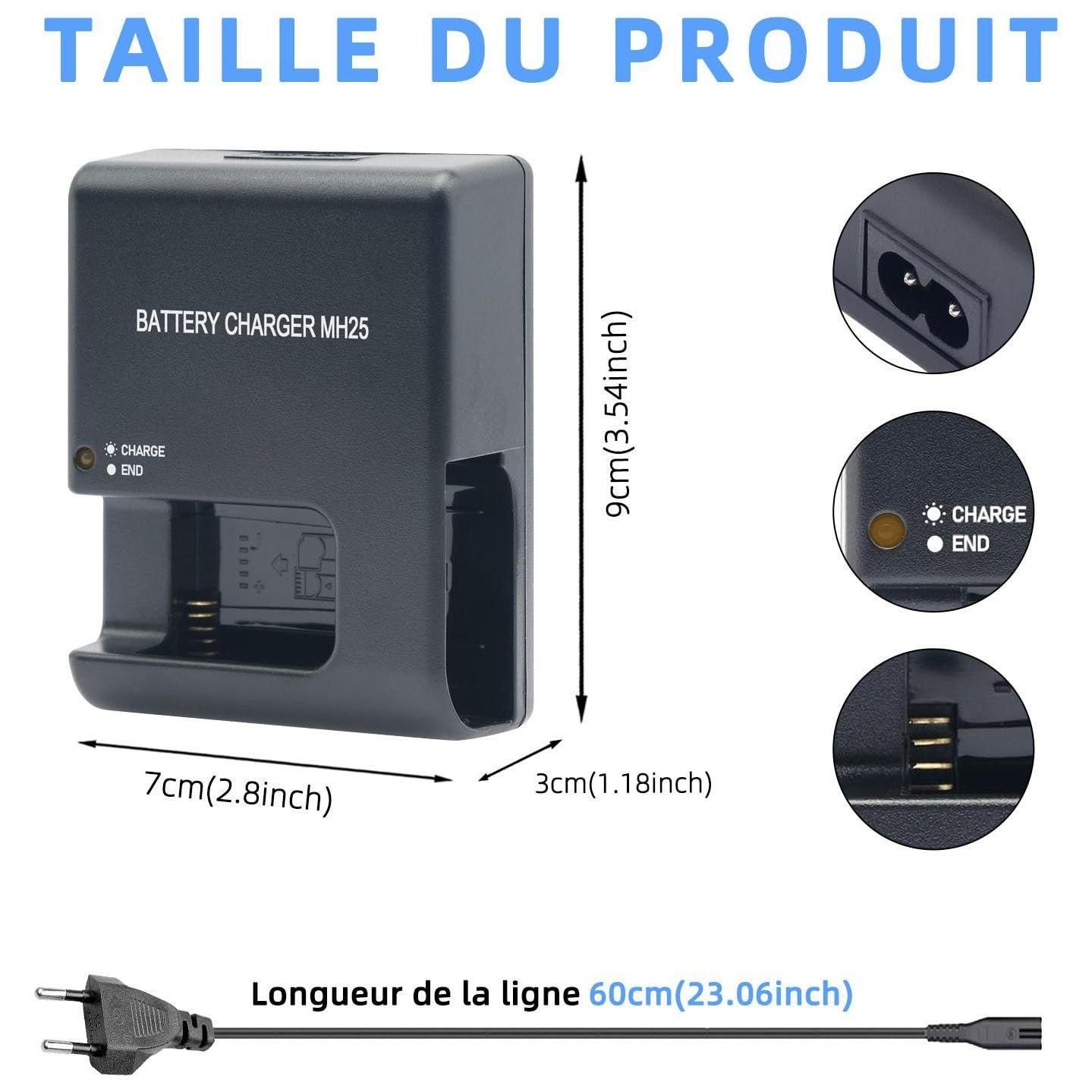 Chargeur MH-25/25a pour EN-EL15/EL15a/15b Batterie compatible avec Nikon D5... - 3