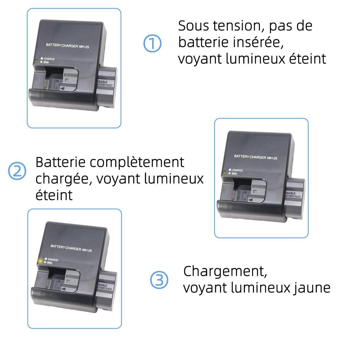 Chargeur MH-25/25a pour EN-EL15/EL15a/15b Batterie compatible avec Nikon D5... - 4
