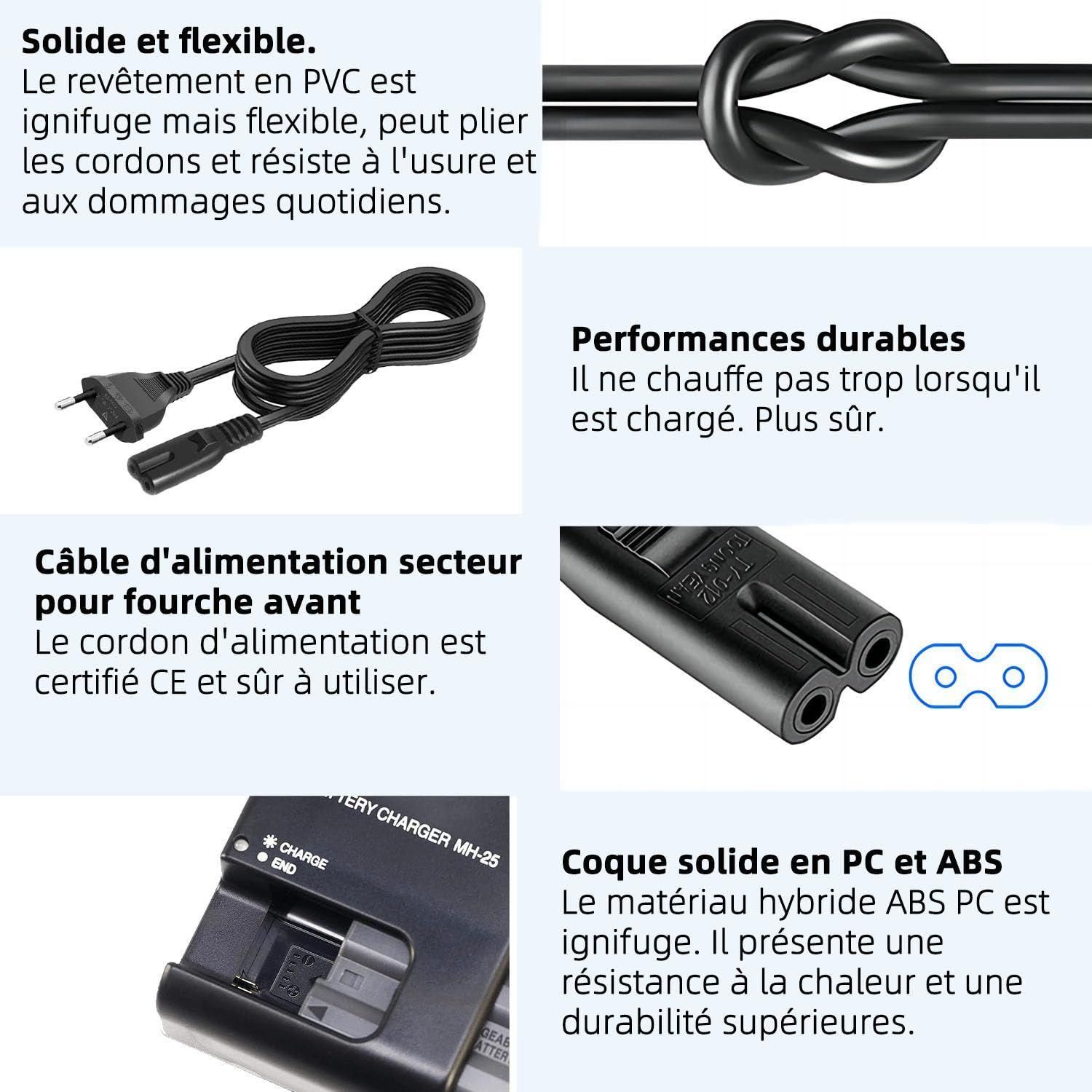 Chargeur MH-25/25a pour EN-EL15/EL15a/15b Batterie compatible avec Nikon D5... - 5