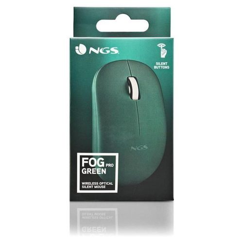 NGS Fog Pro - Souris - droitiers et gauchers - optique - 2 boutons - sans fil - 2.4 GHz - récepteur sans fil USB - vert - Pour la vente au détail - boîte de suspension