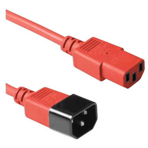 ACT - Câble d'alimentation - power IEC 60320 C13 pour IEC 60320 C14 - 250 V - 10 A - 1.8 m - rouge