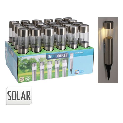 Lampe Solaire Inox Cylindrique - Progarden