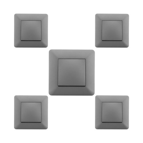 Lot de 5 interrupteurs va et vient - Titanium - Artezo - Zenitech