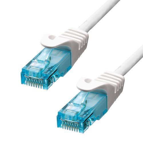 ProXtend - Cordon de raccordement - RJ-45 (M) pour RJ-45 (M) - 7 m - 6 mm - UTP - CAT 6a - IEEE 802.3at - sans halogène, moulé, sans crochet, bloqué - blanc
