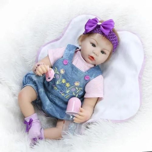 22 Pouces Reborn Baby Doll Silicone Réaliste Bébé Fille Poupée Reborn Bébés Réaliste Nouveau-Né Bebe Poupées Brinquedos Bonecas