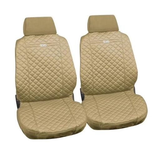 Housses De Siège Avant En Coton Ziga 2pcs - Beige
