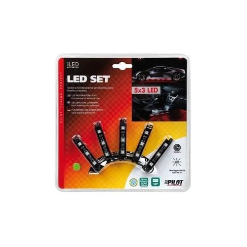 Set De Led - - 5 X 3 Led - Bleu - Intérieur - Pile - Bouton On-Off