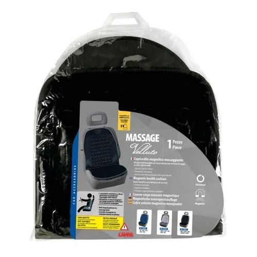 Couvre Siège - Velluto - Massage - Noir - Universel - Compatible Airbag