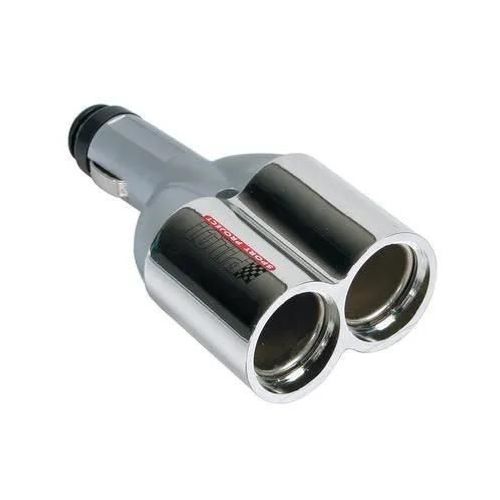 Double Prise Allume-Cigare - Universel - 12/24v - 10a Max - Gris