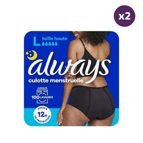 2 Culottes Menstruelles Lavables - Taille Haute - Taille L 