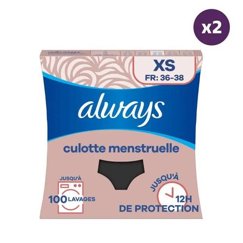 Culottes Menstruelles - Always - Taille 36-38 - Lavables - Absorption 8h - Anti-Fuite 360° 