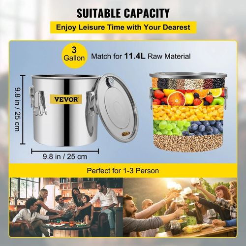 Distillateur D'alcool En Acier Inoxydable Et Cuivre - 3 Gallons, Refroidissement Rapide<Ul><Li>Capacité : 3 Gallons</Li><Li>Matériaux : Acier Inoxydable Et Cuivre De Haute Qualité</Li><Li>Refroidissement Rapide Pour Une Distillation Efficace</Li><Li