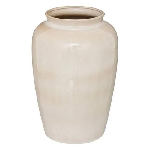 VASE GRES RÉACTIF 29.5X20CM Beige, Ivoire, Crème, Écru, Naturel, Taupe