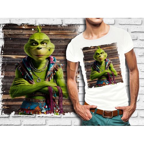 T-Shirt Blanc Homme Le Grinch De Noel Style Babacool 887