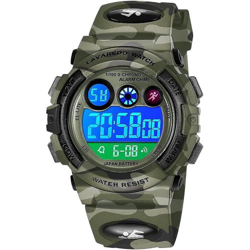 Montre Pour Garçons, Enfants Montre De Sport Numérique Pour Les Garçons Âgés De 5 À 7 Ans Imperméable À L¿Eau Calendrier D¿Alarme Led Extérieur Montre Analogique Pour Enfants Avec Bande En Silicone