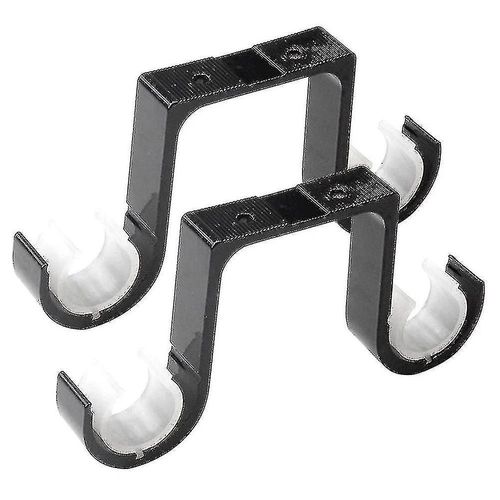 2pcs Double Rideau Tige Supports De Montage Au Plafond Prend En Alliage D¿Aluminium Noir-Ce