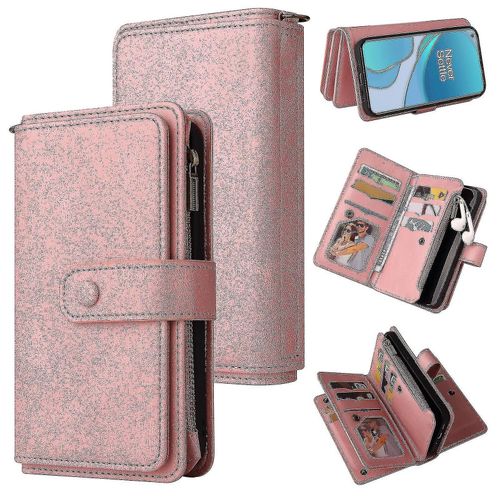 Oneplus 9 Case Wallet Flip Card Holder Pu Cuir Magnétique Protecteur Flip Cover - Rose