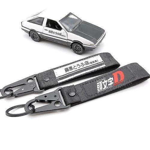 Porte-Clés Étiquettes Initial D Fujiwara Tofu Shop Nylon Clés Porte-Clés Auto Key Steel Spring Clip Longyard Accessoires De Moto