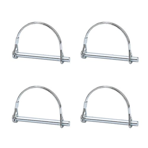 4pcs Arbre de verrouillage de goupille de coupleur de sécurité, verrouillage de la prise de force de 1/4 pouce avec fil de retenue rond pour le jardin de pelouse des remorques agricoles