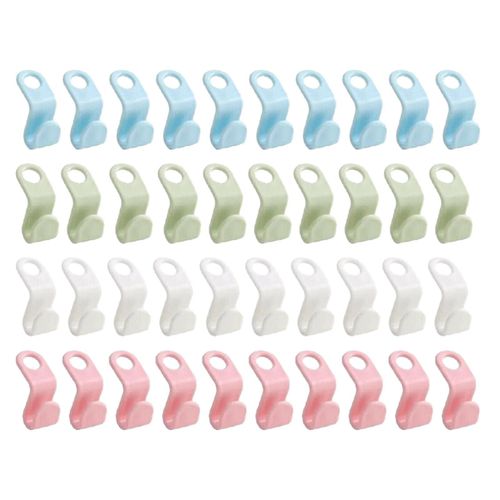 40 Pcs Vêtements Cintre Connecteur Crochets Placard Cintres Organisateur Clip peu encombrant