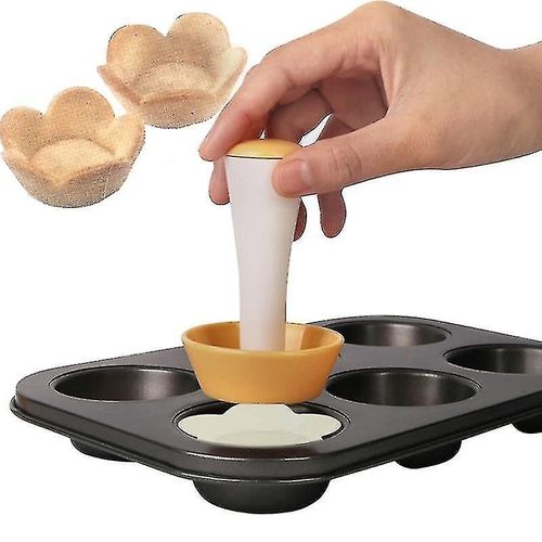 Pâte Plastique Tamper Tart Shell Molds Tart Cutter Fleur / Pâte Ronde Cookie Cutter Set Cupcake