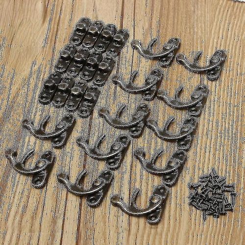 12pcs 32x27mm Antique Bronze Fer Cadenas Hasp Hook Lock Pour Mini Bijoux Boîte en Bois Avec Vis Meubles Quincaillerie Shibaod