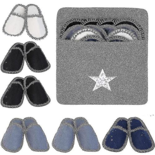 6 Paires Polaire En Feutre Pantoufles Portable Lavable Jetable Non Slip Home Pantoufles Pour Famille Spa Clients Hôtels Voyage-Ce