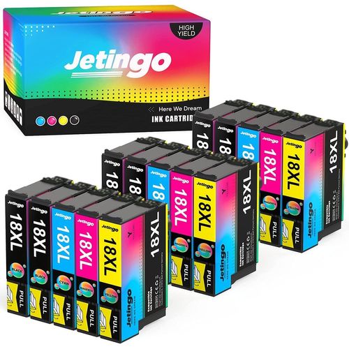 Lot de 15 Cartouches d'encre 18XL pour Epson 18XL 18 XL pour Epson Expression Home XP-322 XP-305 XP-312 XP-202 XP-215 XP-415 XP-422 XP-405 XP-225 XP-412 XP-425