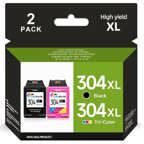 304 Cartouches d'impression Noir 304 XL 304XL Cartouches Reconditionnées pour HP 304 Cartouches Compatibles avec les imprimantes HP DeskJet 2630 3700 3750 3760 3762 Envy 5010 5030 AMP 100 120
