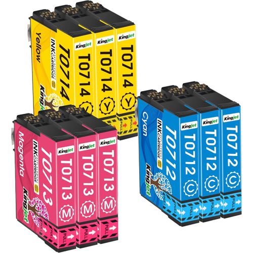T0715 pour Epson T0715 T0711 T0712 T0713 T0714 Cartouches d'encre pour Epson Stylus SX218 SX215 SX210 SX400 SX415 SX115 SX105 S20 D78 D92 DX7450 DX8450 Office BX300F (9 Pack)
