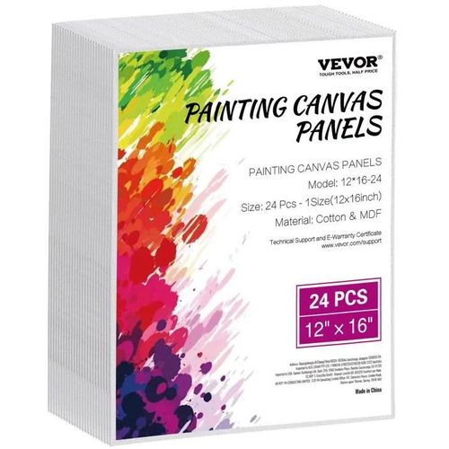 Toile À Peindre-Vevor-Lot De 24-305x406 Mm-Pour La Peinture Pour Croquis, Peinture Acrylique Et À L'huile, Aquarelle