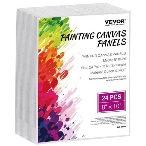 Toile À Peindre-Vevor-Lot De 24-203x254 Mm-Pour La Peinture Pour Croquis, Peinture Acrylique Et À L'huile, Aquarelle
