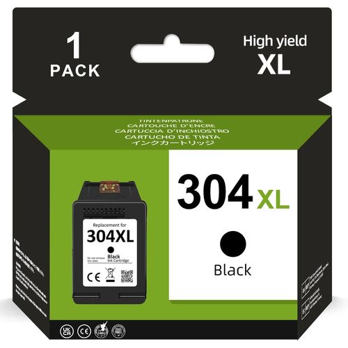 304XL 304 Cartouches d'encre 304 XL reconditionnées pour Cartouches d'encre HP 304 compatibles avec HP DeskJet 2630 3700 3750 3760 3762 Envy 5010 5030 AMP 100 120 (1 Noir)