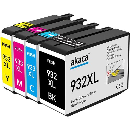 932 933 XL Cartouches d'encre compatibles avec HP 932XL 933XL (1 Noir, 1 Cyan, 1 Magenta, 1 Jaune), pour HP OfficeJet 6100, 6600, 6700, 7110, 7510, 7610, 7612