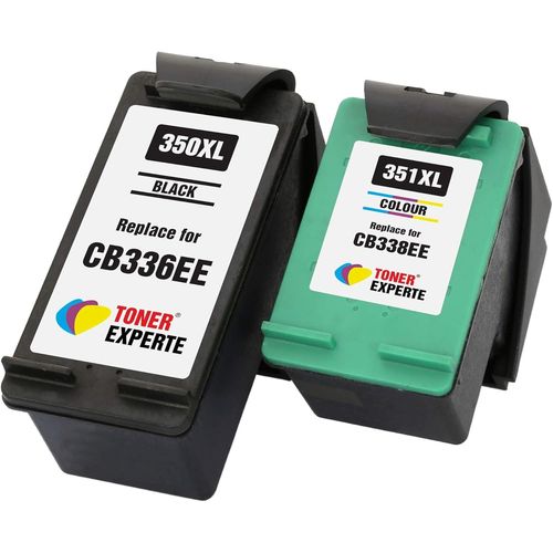Remplacement pour HP 350XL 351XL 2 Cartouches d'encre compatibles avec Photosmart C4280 C4340 C4380 C4424 C4480 C4485 C4580 C4585 C5280 D5360 Deskjet D4200 D4260 D4360 - Grande Capacité