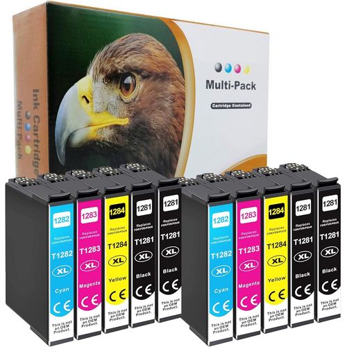 Lot de 10 Cartouches d'encre compatibles avec Epson Stylus Office BX305f BX305fd BX305fw S22 SX125 SX130 SX230 SX235w SX420W SX425W SX430W SX435w SX438W SX440W SX445W