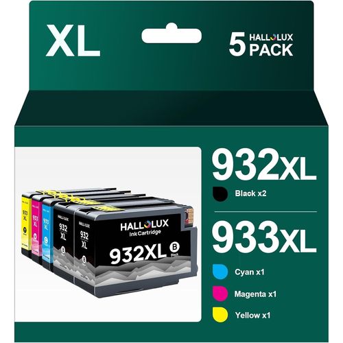 932XL/933XL Pack de 4 Cartouches d'encre Remplacement pour HP 932XL 933XL 932 XL 933 XL pour Officejet 6600 6700 7510 7612 7110 7610 6110 (2 Noir, 1 Magenta, 1 Cyan, 1 Jaune)