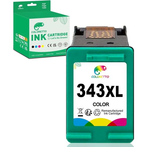 343XL Cartouches d'encre Remanufacturées pour HP Cartouche 338 343 XL Photosmart B8330 B8350 2610 2710 Deskjet 460 5740 6520 Officejet H470 6210 6213 7210 PSC 1600 1610 Imprimante Couleur
