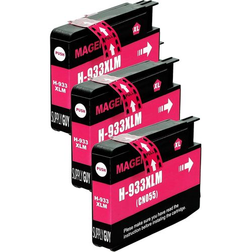 3 Cartouches d'encre avec Puce Compatible avec HP 933 933XL Magenta pour HP OfficeJet 6100 6600 6700 7110 7510 7600 7610 7612
