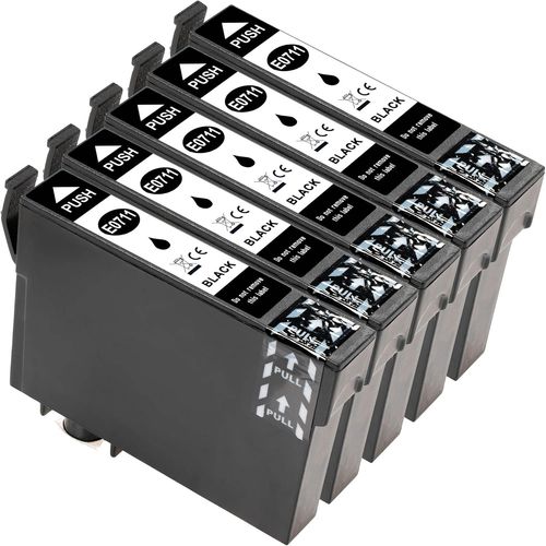 Lot de 5 cartouches d'encre compatibles Epson T0711 pour Epson Stylus SX510W DX4000 D120 SX415 SX 515 BX300