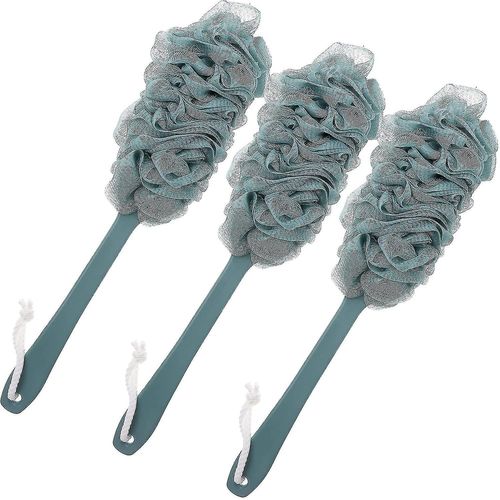 Laveur De Dos Pour Douche, Brosse De Douche Loofah À Long Manche Arrière, Nettoyant Pour Le Dos En Maille De Nylon Doux, Brosse De Bain Pour Femmes Hommes, Gommage Exfoliant Du Corps 