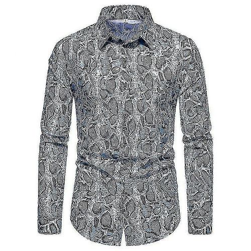 Chemise Imprimée Léopard Pour Hommes Boutons D'impression Animale Chemise À Manches Longues