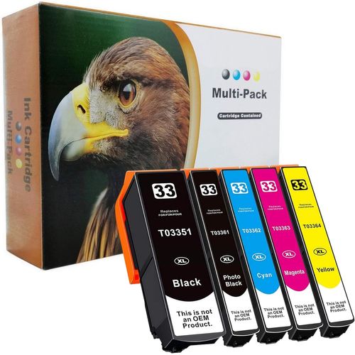 5x D&C cartouches compatibles / remplacement pour 33 XL Epson Expression Premium XP-530 XP-540 XP-630 XP-635 XP-640 XP-645 XP-830 XP-900 XP-7100