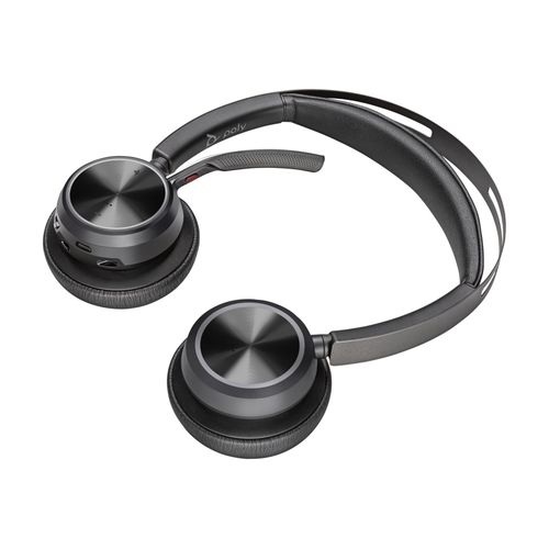 Poly Voyager Focus 2 - Micro-casque - sur-oreille - Bluetooth - sans fil, filaire - Suppresseur de bruit actif - USB-A via adaptateur Bluetooth - noir - Certifié pour Microsoft Teams