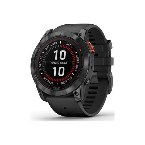 Garmin Fenix 7x Pro - Solar Edition - 51 Mm - Gris Ardoise - Oui Montre De Sport Avec Bracelet - Silicone - Noir - Taille Du Poignet : 127-210 Mm - Affichage 1.4" - 32 Go - Bluetooth, Wi-Fi, Ant+...