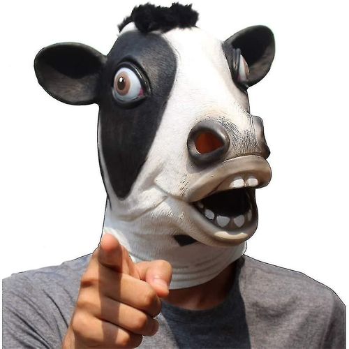 Deluxe Nouveauté Halloween Costume Party Latex Animal Head Mask Vache