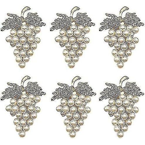 Anneaux de serviette en or raisins Ensemble de 6, bagues de serviette en diamant d¿imitation étincelante, porte-bague de serviette en alliage avec insert pour banquet de mariage de Noël Restau