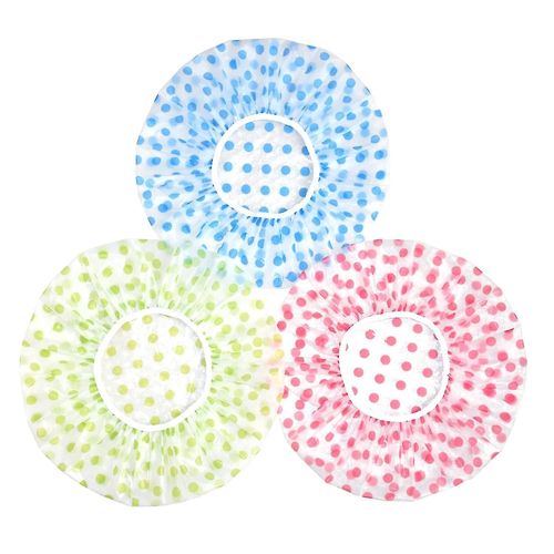 Caps De Douche Imperméables 3 Paquets - Bonnet De Douche En Plastique Réutilisable Chapeau De Bain Avec Bande Élastique, Grande Protection Des Cheveux Longs 