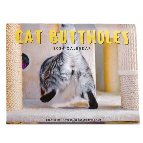 Trous De Cul De Chat 2024 Calendrier Mural Planificateur De Calendrier De 12 Mois Pour Bureau D¿Étude À Domicile