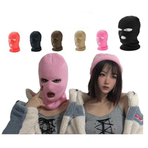 Full Face Ski Mask Winter Cap Balaclava Hood Beanie Warm Tactical Hat 3 Hole_Ha